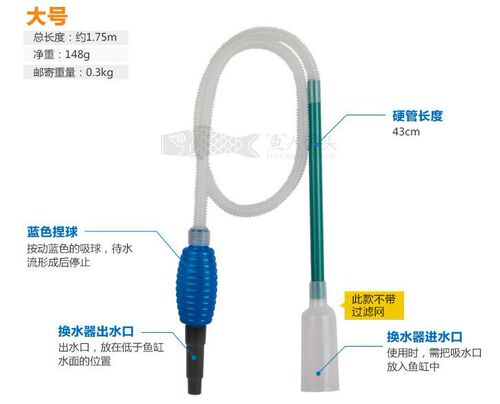Fish tank water changer, manual sand washer, water changer, cleaning water suction pipe, aquarium hand-pinch processor