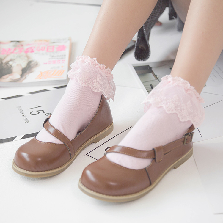 Autumn and Winter New Lolita Japanese Style Girl Lace Princess Socks Cotton Women's Socks 81101