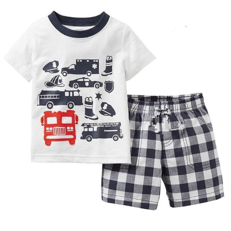 新款男孩短袖汽车造型家居服童装夏款套装空调服卡通睡衣K068