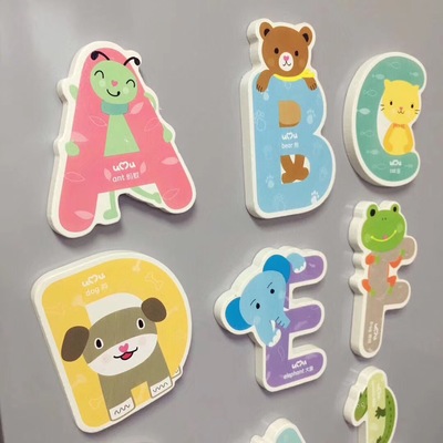优木 动物字母磁性冰箱贴早教益智玩具姓名贴动物造型认识字母|ms