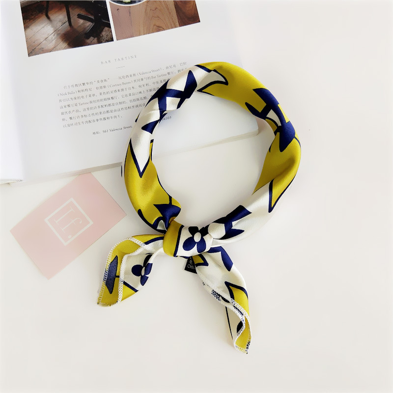 Women's Simple Style Stripe Polka Dots Chains Print Satin Silk Scarf display picture 38