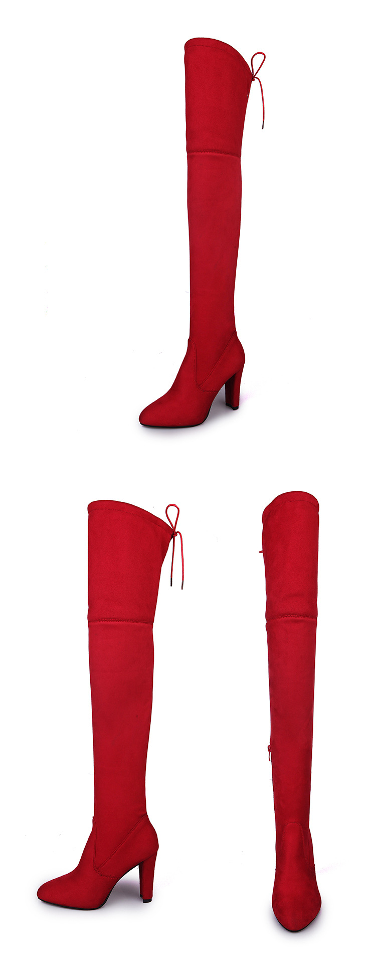 Stylish Red Over The Knee Boots
