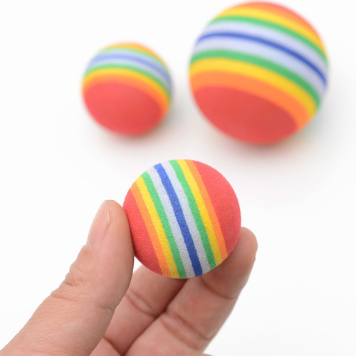 EVA material floating cat pet toy soft rainbow ball colorful foam cotton ball chewing toy dog ​​toy