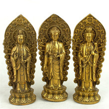 黃銅器西方三聖黃銅佛像阿彌陀佛大勢至菩薩觀音菩薩佛像