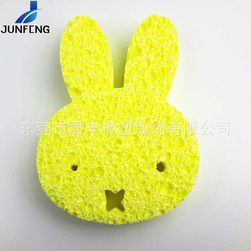 君丰直销去污汽车清洁木浆棉 玻璃窗清洁木浆 动物造型