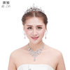 Diamond for bride, jewelry, set, necklace and earrings, accessory, Korean style, wedding accessories, wholesale