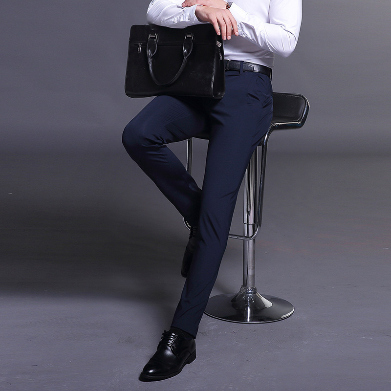 春新款职业黑色西裤男修身商务正装直筒休闲男装韩版西服裤青年
