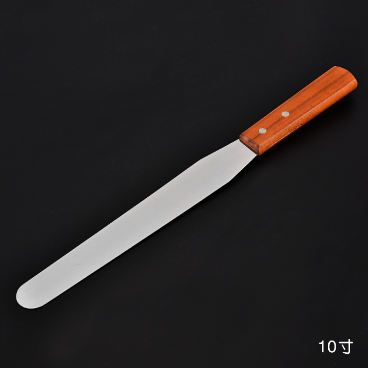 厂家直供6/8/10寸直抹刀木柄奶油吻刀烘培用具蛋糕面糊刮刀