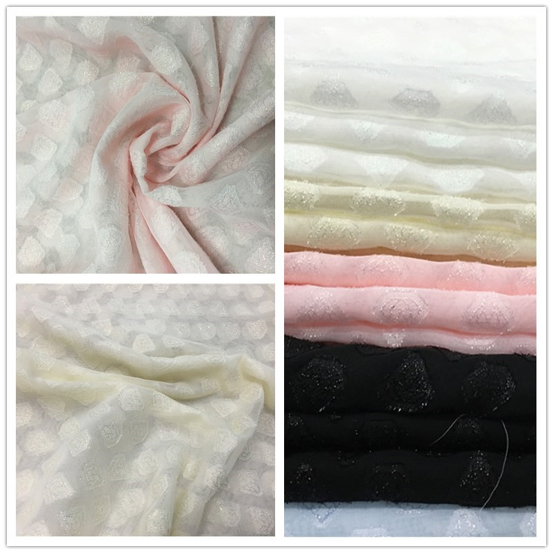 厂家直销现货新款涤纶连衣裙雪纺剪花金线 女装及配饰面料