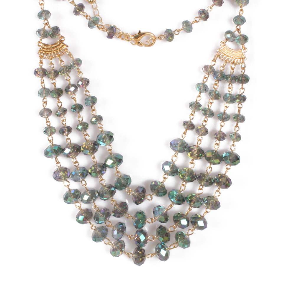 Occident and the United States crystalnecklace (Green - pure natural)NHCT0001-Green - pure natural