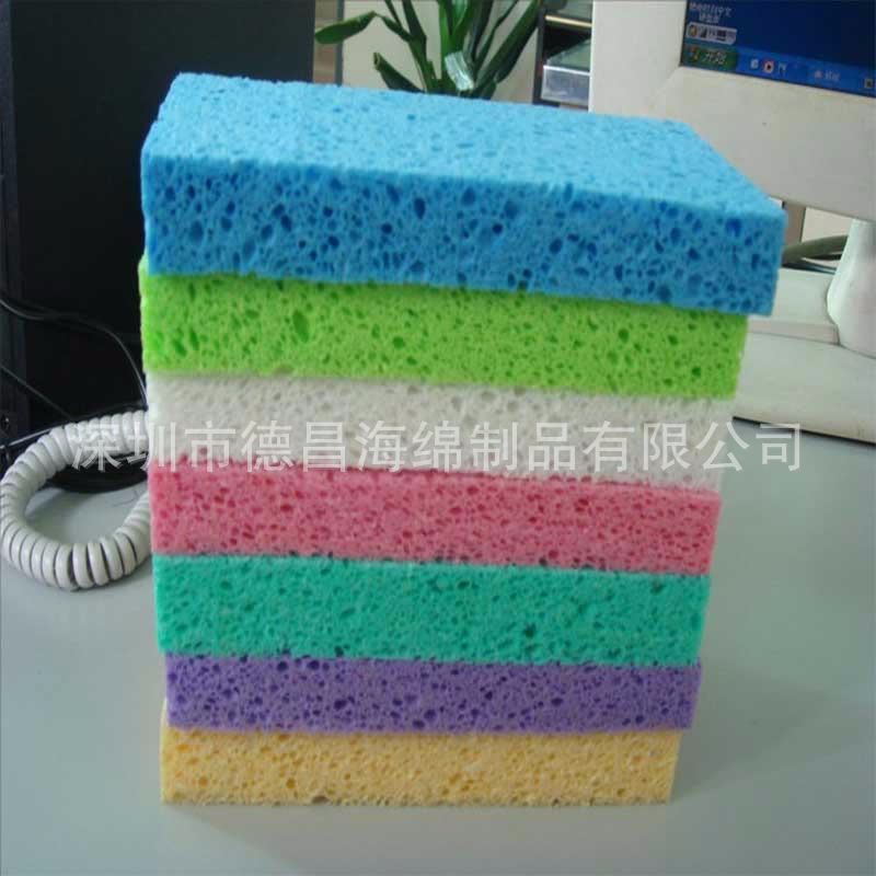 缝隙海绵擦缝隙刷 厨房清洁擦天然木浆棉 印花木浆棉清洁木浆棉