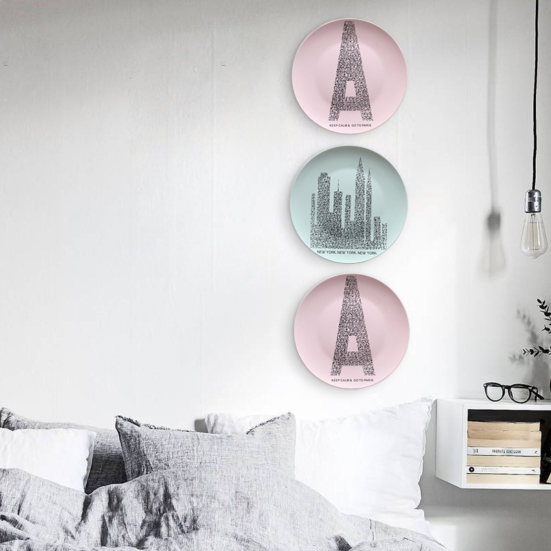 Sala de estar comedor cerámica placa Colgante placa decorativa decoración de la pared decoración creativa decoración de la pared al por mayor