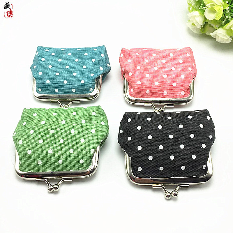 New dot coin purse canvas buckle coin bag student small coin bag creative gift factory wholesale