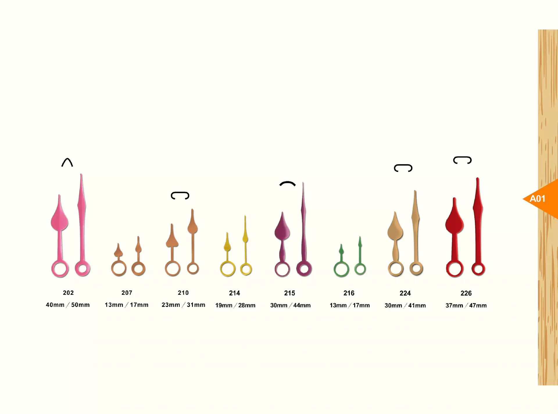 挂钟配件时钟指针时针分针秒针DIY金属铝制时分针石英钟太阳多色