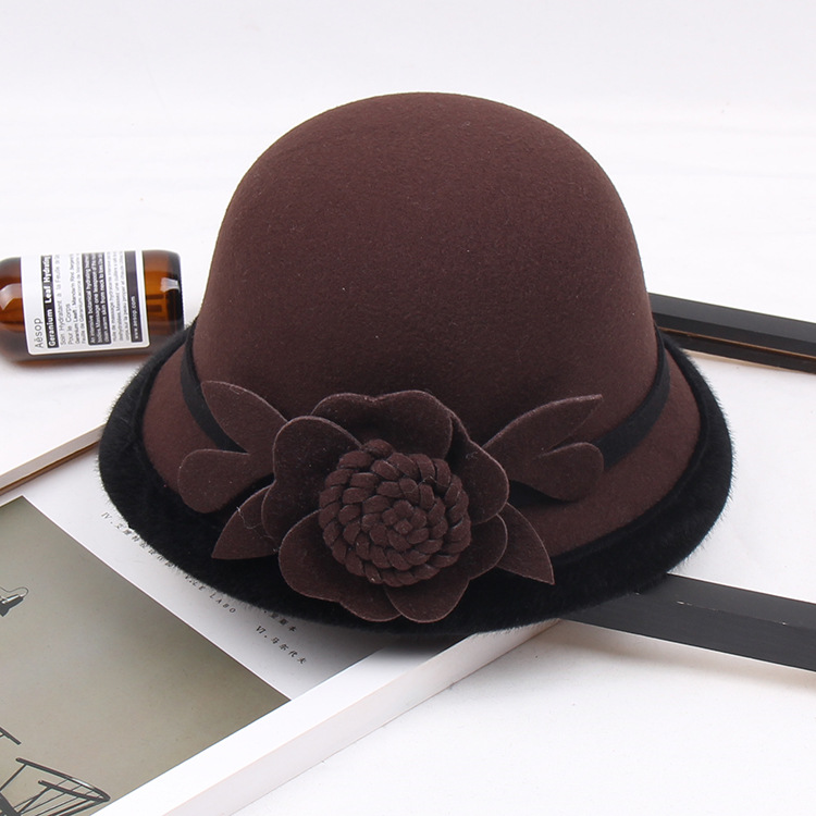 Women's Fashion Flower Flat Eaves Fedora Hat display picture 2