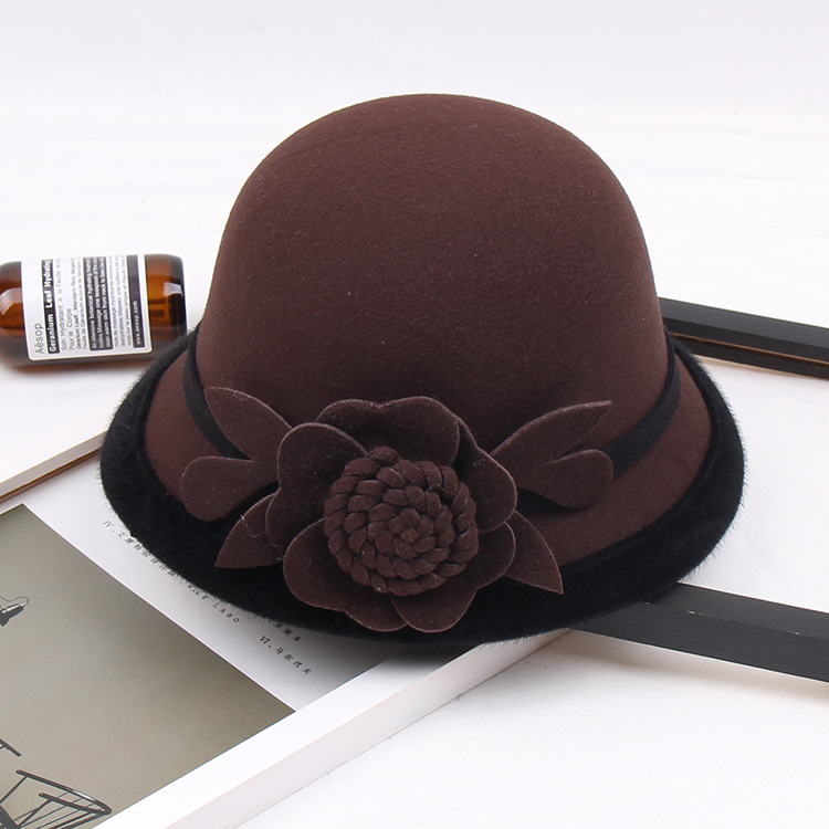 Fedora Hat Hats Type Women's Fashion Flower Flat Eaves Fedora Hat