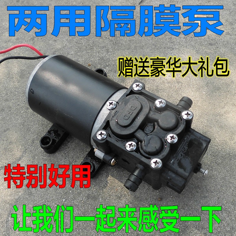 大功率12V电动喷雾器隔膜泵农用打药洗车消毒增压微型自吸水泵
