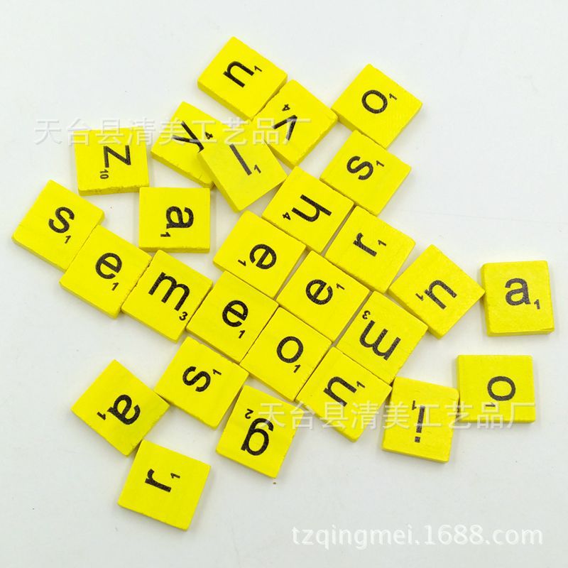 Impresión de letras en inglés estándar en minúsculas, bloques de color, letras en inglés, 100 piezas, un paquete de 18*20mm