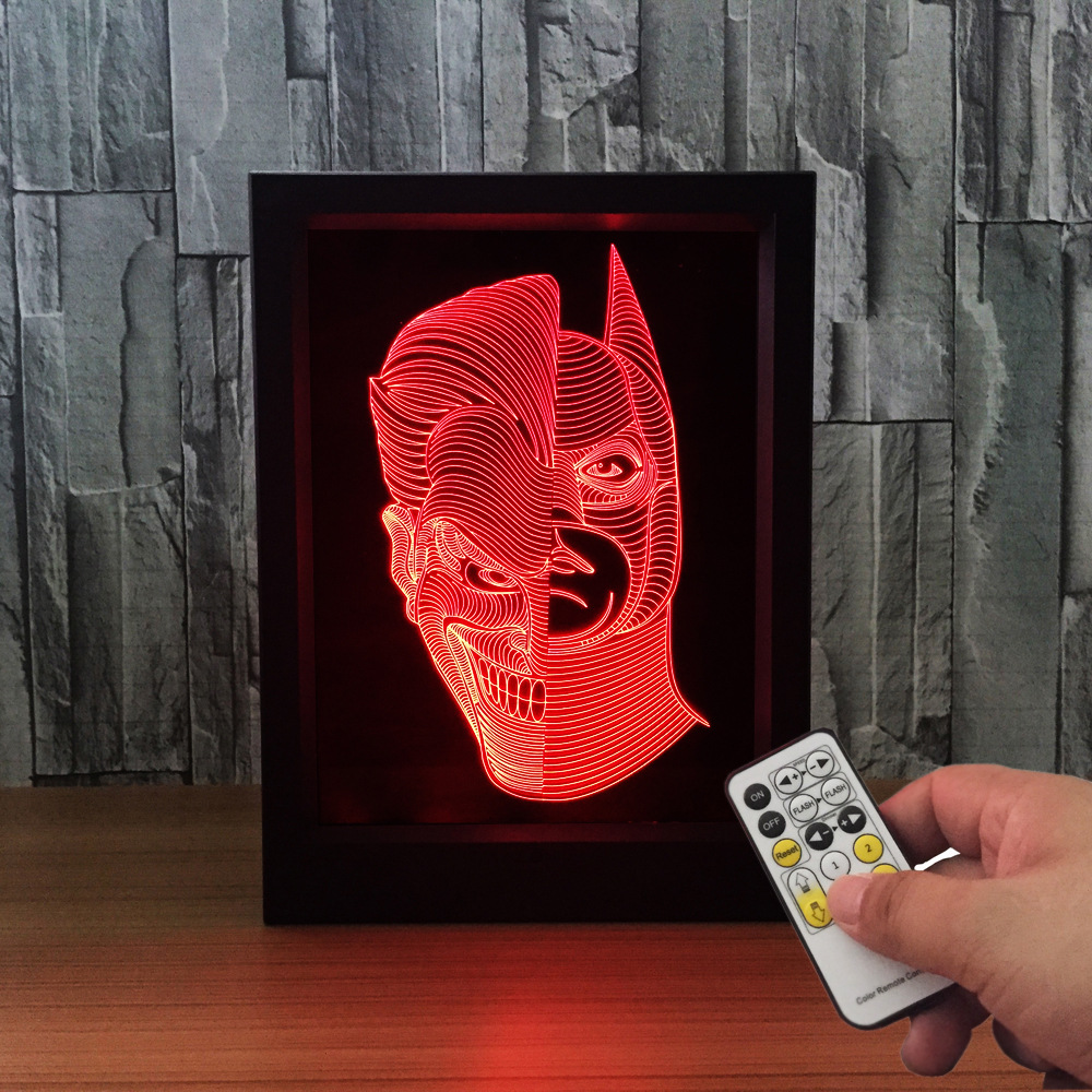 3d相框灯 创意相框灯 led相框灯惩罚面具骷髅头