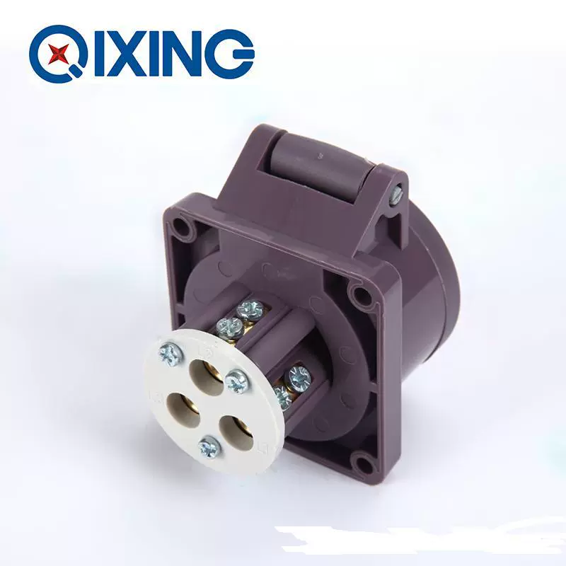 Пятиксиночный низковольтный промышленный розетка QX610 16A 3P 20 ~ 25V пурпурная низковольтная розетка