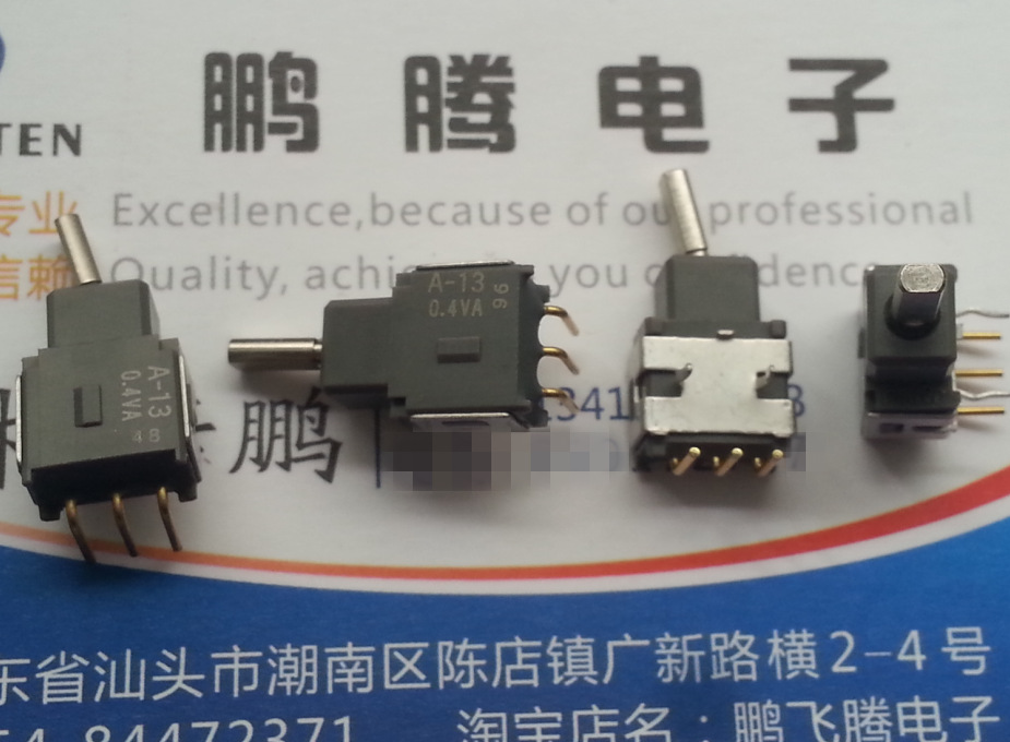 原装日本NKK A-13AH 0.4VA 微型摇头摇摆开关 密封弯脚3脚3档钮子