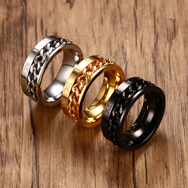 Fashion Letter Titanium Steel Rings Plating Stainless Steel Rings