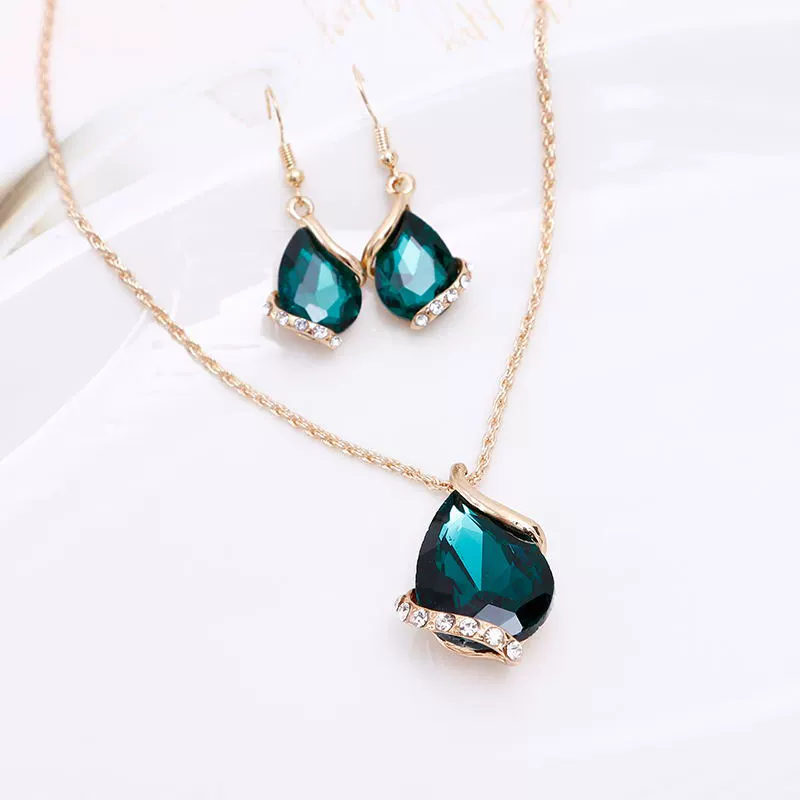 Стеклянный набор из бриллиантов, ожерелье, цепочка, Aliexpress