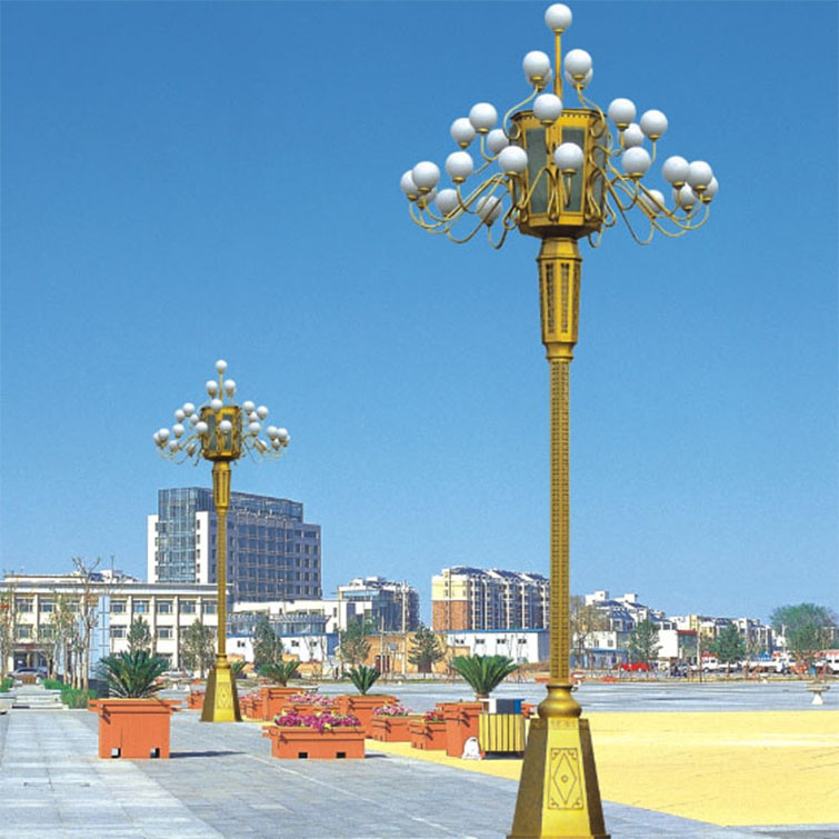 12米户外特色民族风格中华八叉九火LED景观来图定制异形玉兰灯厂|ru