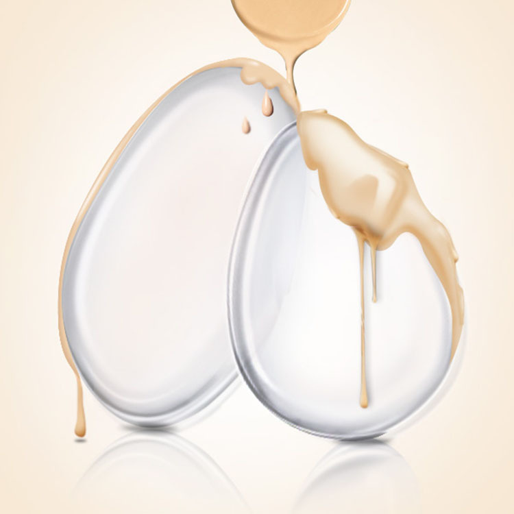 厂家批发透明硅胶粉扑 Q弹果冻不吃粉易上妆 水滴叶子圆形洁面扑|ms