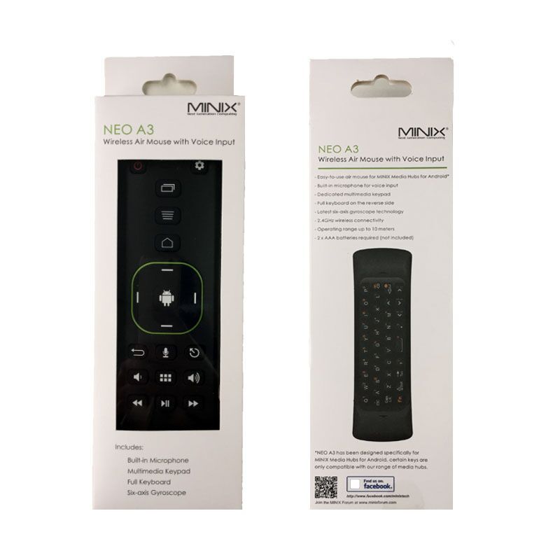 MINIX NEO A3 2.4G USB Wireless Voice Control Keyboard Mouse For Game Tv
