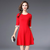  spring women new knit knitted round collar dress dresses and dresses for the wholesale