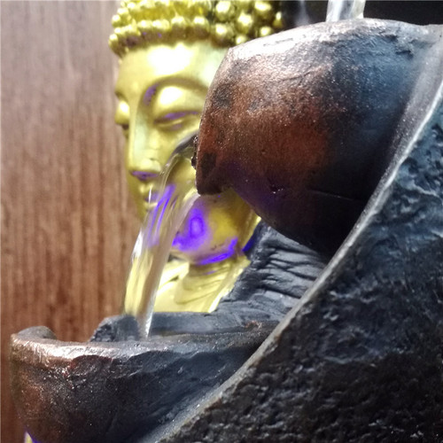 Factory Direct Sale Buddha Resin Craft Creative Waterfall Landscape Chinese Style Water Flow Ornament One Piece Drop Shipping
