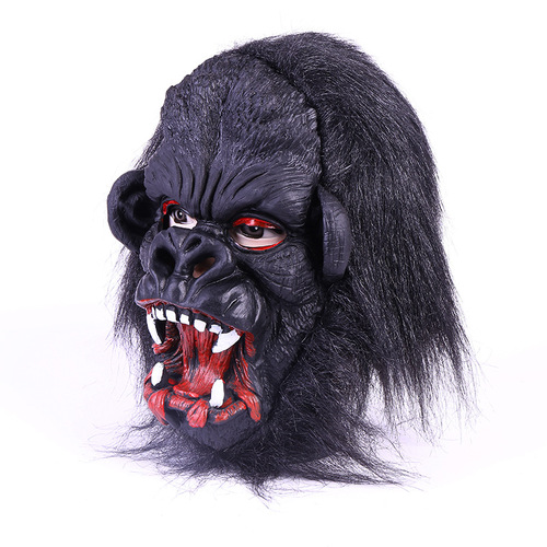 Halloween Gorilla Monkey Mask Costume Party Performance Prop Golden Animal Headmask