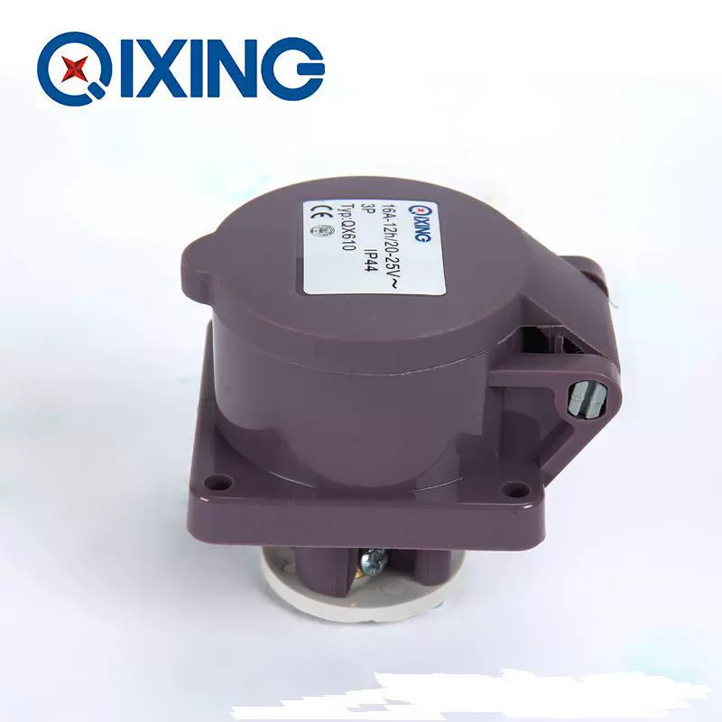 Пятиксиночный низковольтный промышленный розетка QX610 16A 3P 20 ~ 25V пурпурная низковольтная розетка