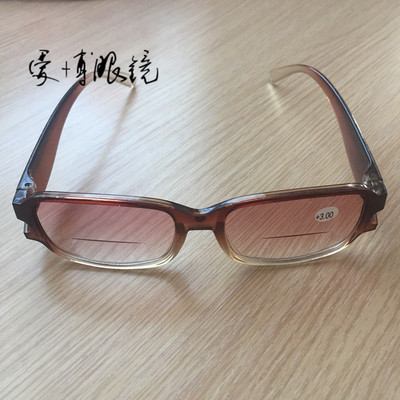 2019新地摊双光老花镜茶色渐变韩国纳米磁疗可看近看远双光老花镜