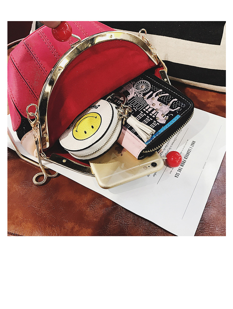 Women's Small Pu Leather Ice Cream Cute Bucket Clipped Button Shoulder стиле bag display picture 15