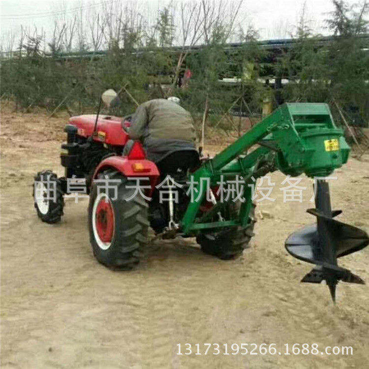 拖拉机匹配挖坑打洞机柴油动力大型挖坑机钻头订做厂家