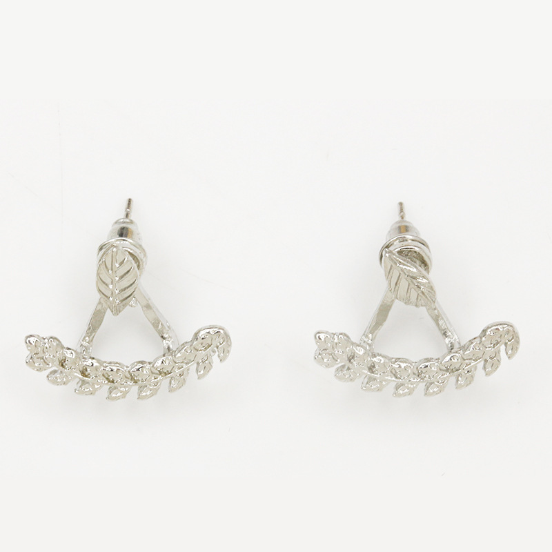 New Tree Leaf Ear Studs Hypoallergenic Hanging Olive Branch Ear Studs Wholesale display picture 12