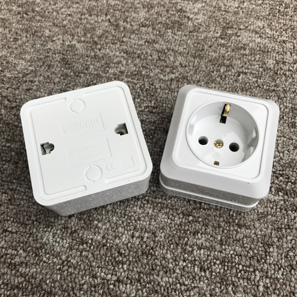 欧式欧标一位两圆孔明装插座 欧规德标电源插座桌面墙壁插座面板-阿里巴巴