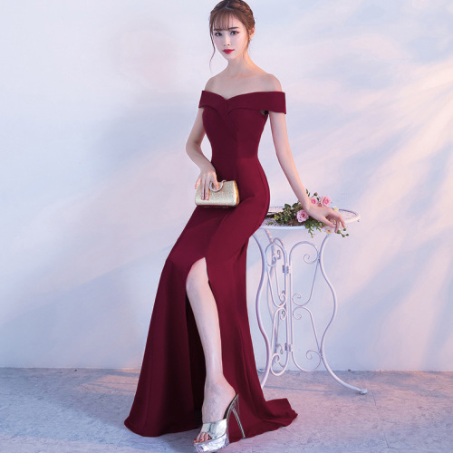 Evening dresses prom dress Robes de soirée evening gowns Banquet evening dress long one shoulder Mermaid Dress