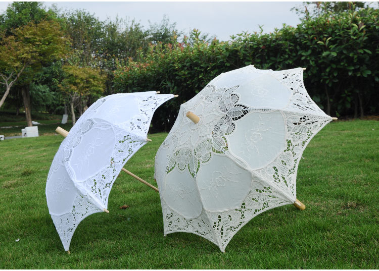 Wedding products are selling well. Wedding supplies: decorative umbrellas, court wedding lace umbrellas, bride lace umbrellas, white bridesmaids, flower girls, and wooden handle umbrellas detail image 11