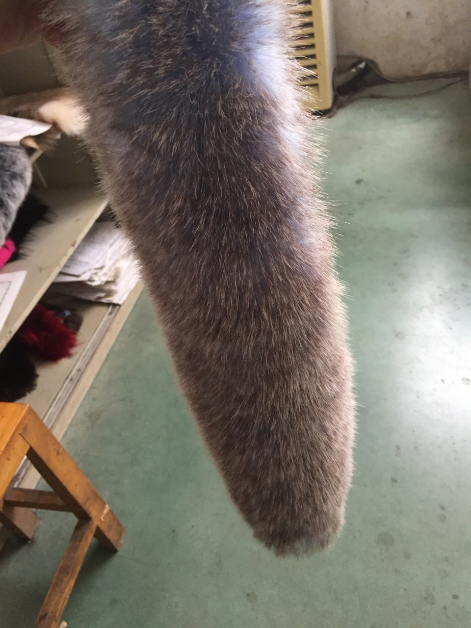 蓝色染褪熊狐毛高克重领子秋冬服装面料人造毛绒皮草大衣马甲外套