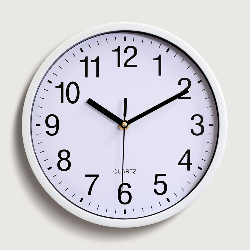 10 дюймовый  25CM пластик настенные часы кварц часы спальня гостиная настенные часы поверхность простой Логотип Чжун печать