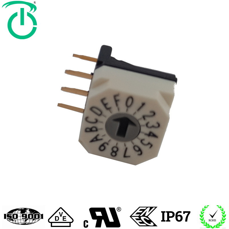 厂家生产进口稳定材质10X10BCD码侧向16位旋转开关