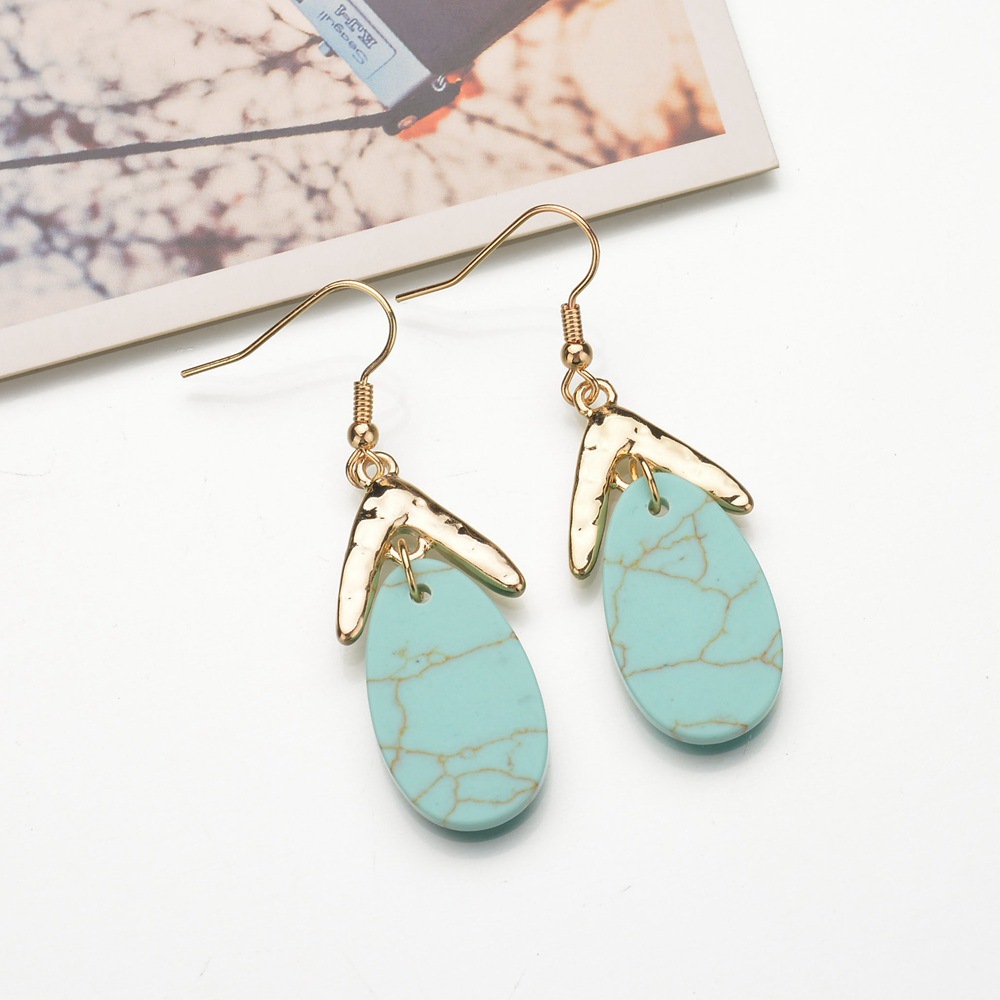 Occident and the United States Metal turquoiseearring (green)NHBQ0976-green