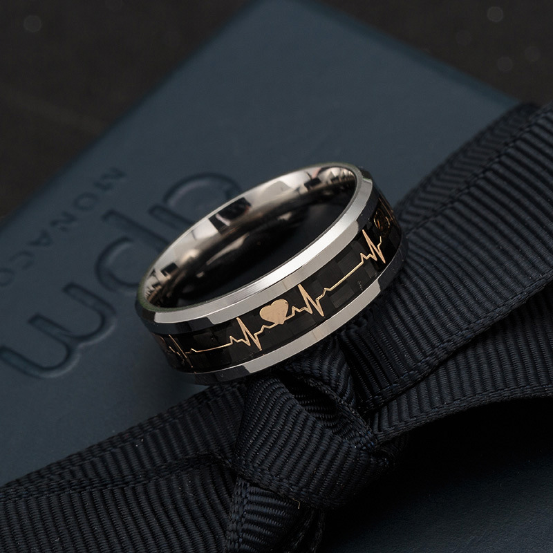 8g Weight Other Inlay Material Birthday Occasion Titanium Steel Material Letter Pattern Unisex Gender Stoving Varnish Design Fashion Style Black Color Wholesale Jewelry Fashion Letter Titanium Steel Other Stoving Varnish Stainless Steel Rings 5