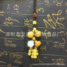 玉石吊坠批发 手工编织黄玉挂件礼品天然玉石工艺饰品木梳赠品