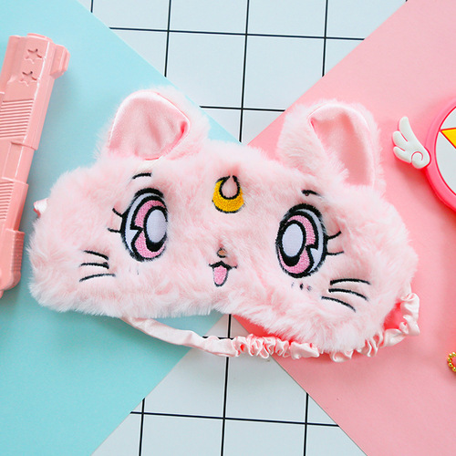 Sailor Moon Luna cat eye mask sleep breathable female and men cartoon blackout ice cat eye mask