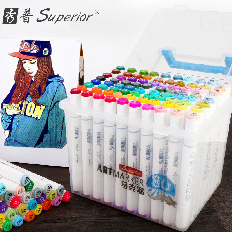 Poor show Double head alcohol Oily marker pen suit touch7 Hand drawn design marker pen Double marker
