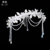 Fashionable elegant hair accessory for bride, jewelry, set, necklace and earrings, wedding accessories